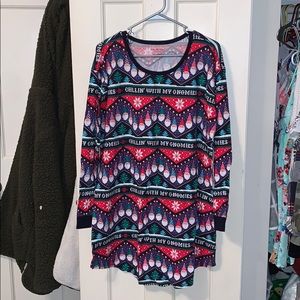 “Chillin with my Gnomes” long sleeve pj dress